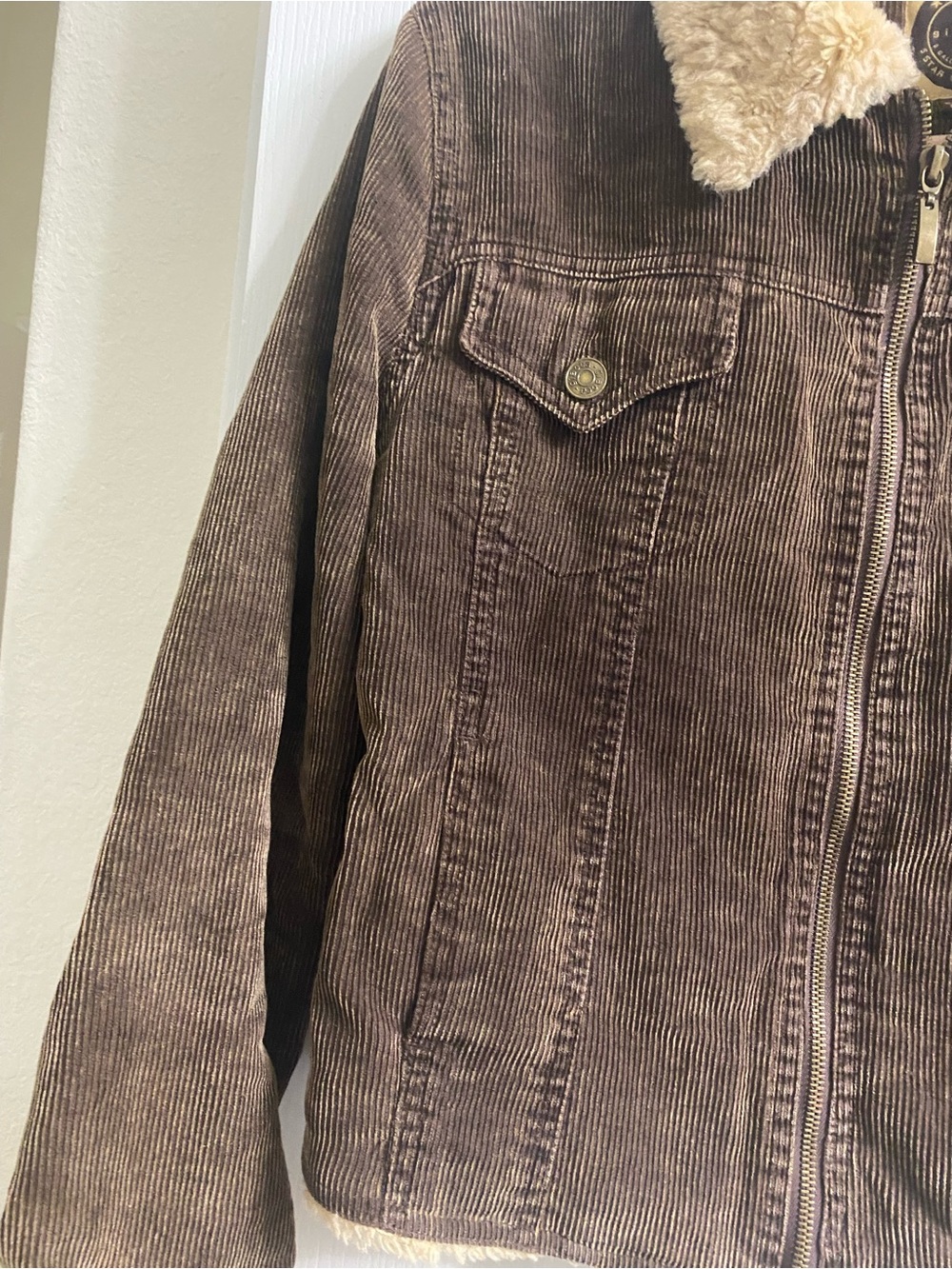 Vintage 90s Giacca Corduroy Sherpa Crop Penny Lane Y2K Brown Trucker Jacket M - Picture 9 of 13
